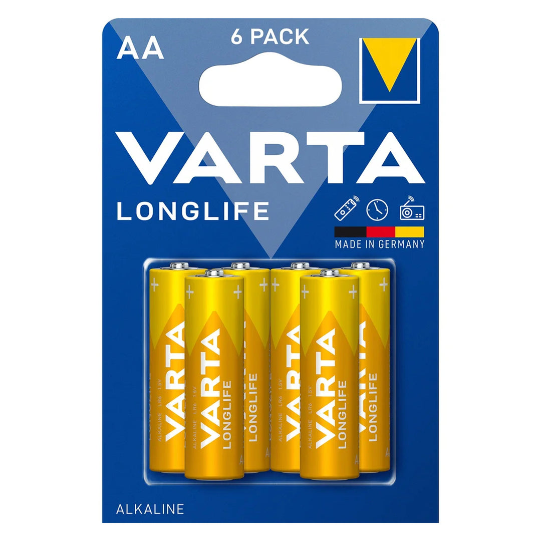 6x alkalická batéria Varta R-06 R06 AA 1,5 V Longlife