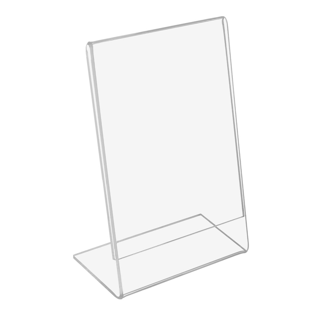 Stojan A7 na popis, leták, menu, typ L, vertikálny, transparentný