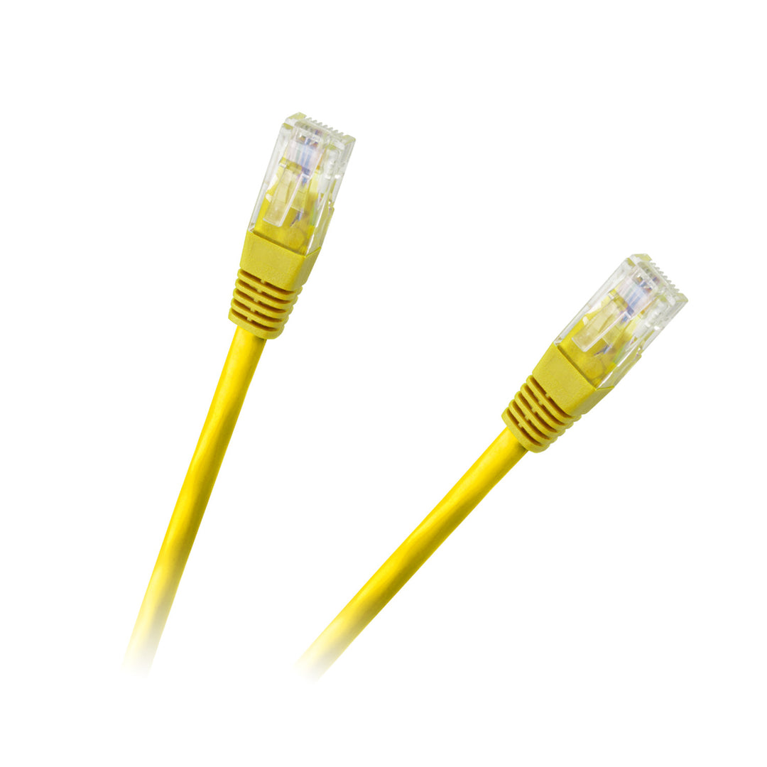 Patchcord UTP kábel 8c 1,5m CCA žltý pre sieťové aplikácie KPO2779E-1.5