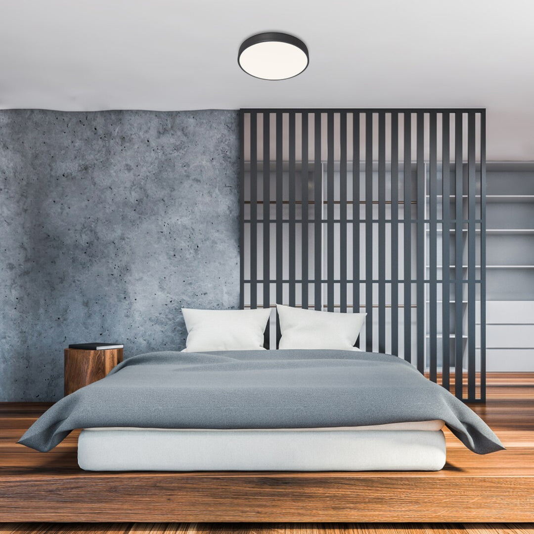 Stropné svietidlo Tesia, ind. stropné LED 60W, m.čierna,D60cm - stropný plafón