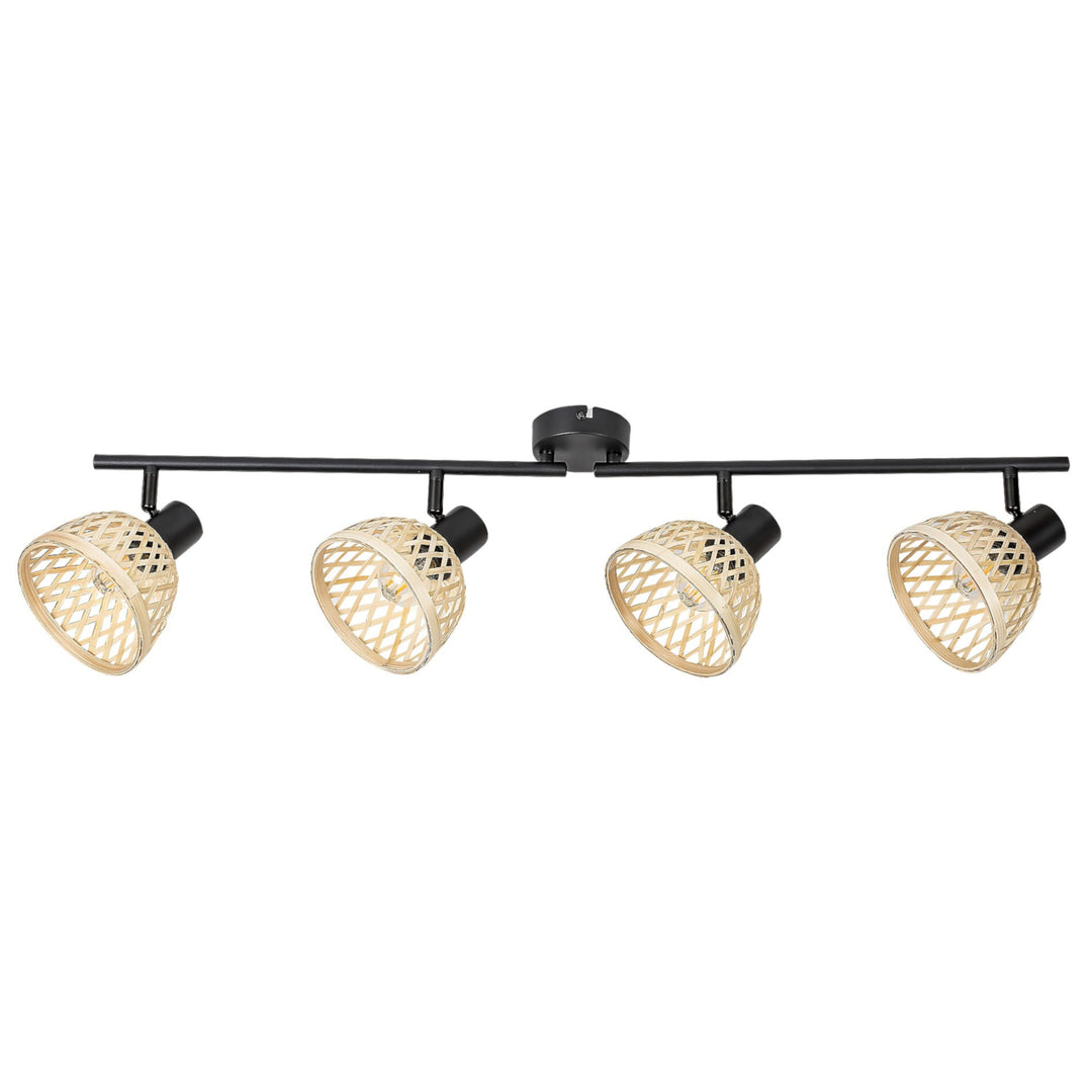 Ratan,ind.spot.E14 4xMAX15W,čierna - nástenná lampa
