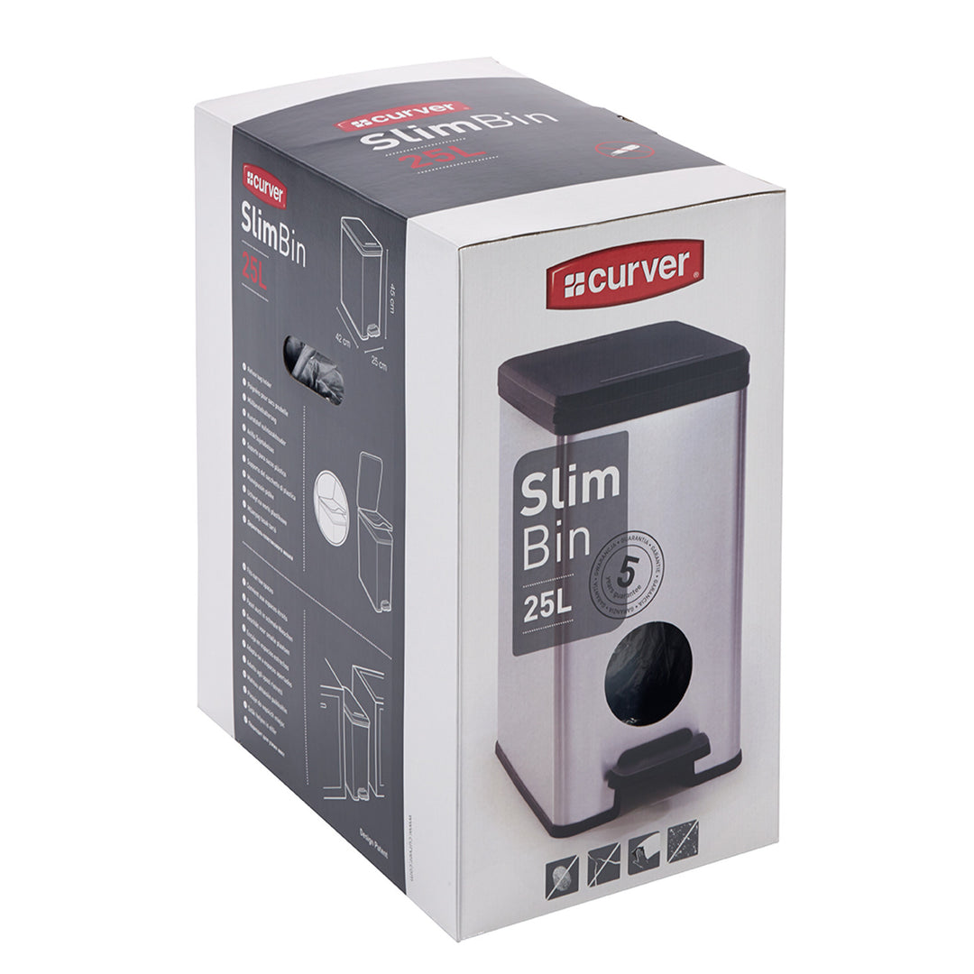 Odpadkový kôš Curver, s pedálom, objem 25 litrov, Slim Bin