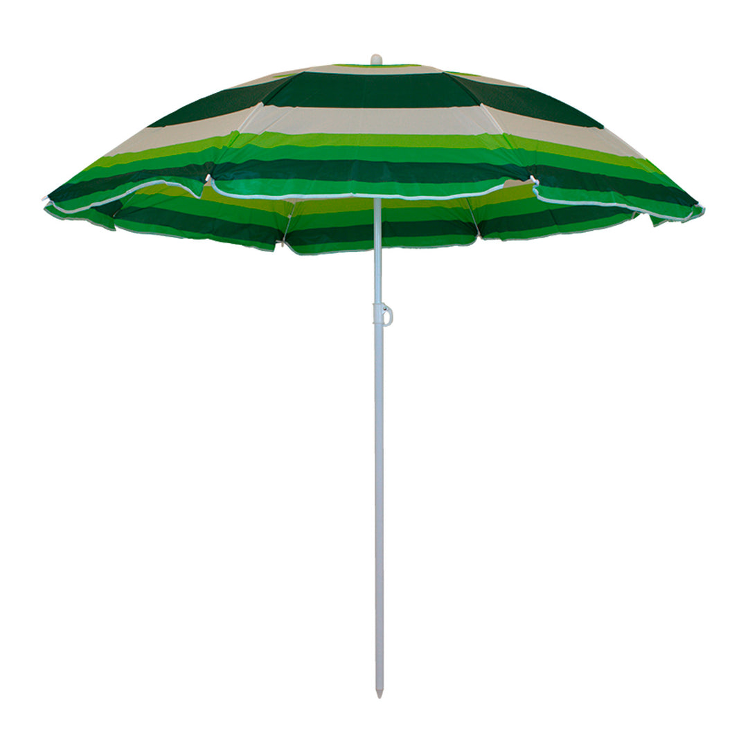 Záhradný slnečník Master Grill&Party, priemer 180 cm, biely a zelený pruh, JKB03