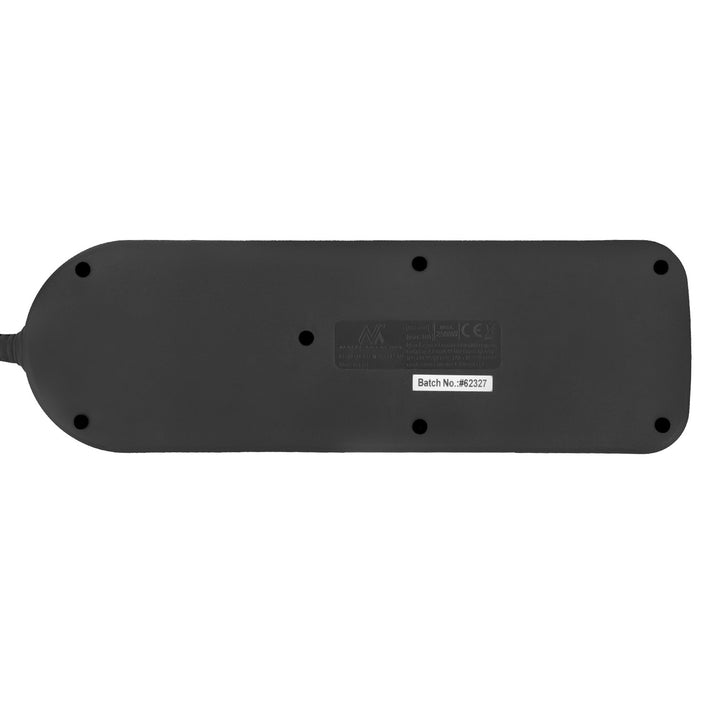 Napájacia lišta Maclean, predlžovací kábel so 4 zásuvkami + USB A/C, s prepínačmi, 250 VAC/10A, 1,5 m, čierna, MCE508 B