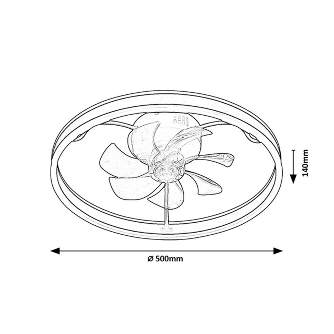 Stropné svietidlo Rabalux, s ventilátorom, 40 W, čierne, Fanfy
