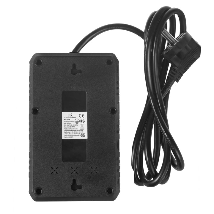 Napájacia lišta Maclean, predlžovací kábel so 4 zásuvkami + 3xUSB, 110-240 V AC 50/60 Hz, 2,1 A max. 2500 W, 1,5 m, čierna, MCE392 B