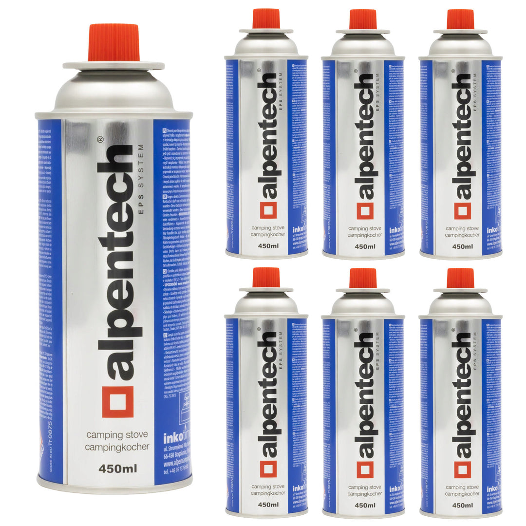 Alpentech 450ml plynová kartuša, vyhovuje EN417, izobután, systém EPS, IK301, 7 kusov