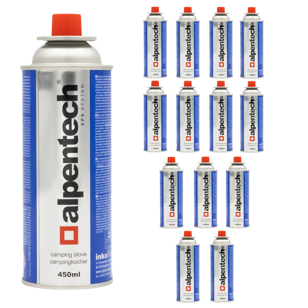 Alpentech 450ml plynová kartuša, vyhovuje EN417, izobután, systém EPS, IK301, 14 kusov