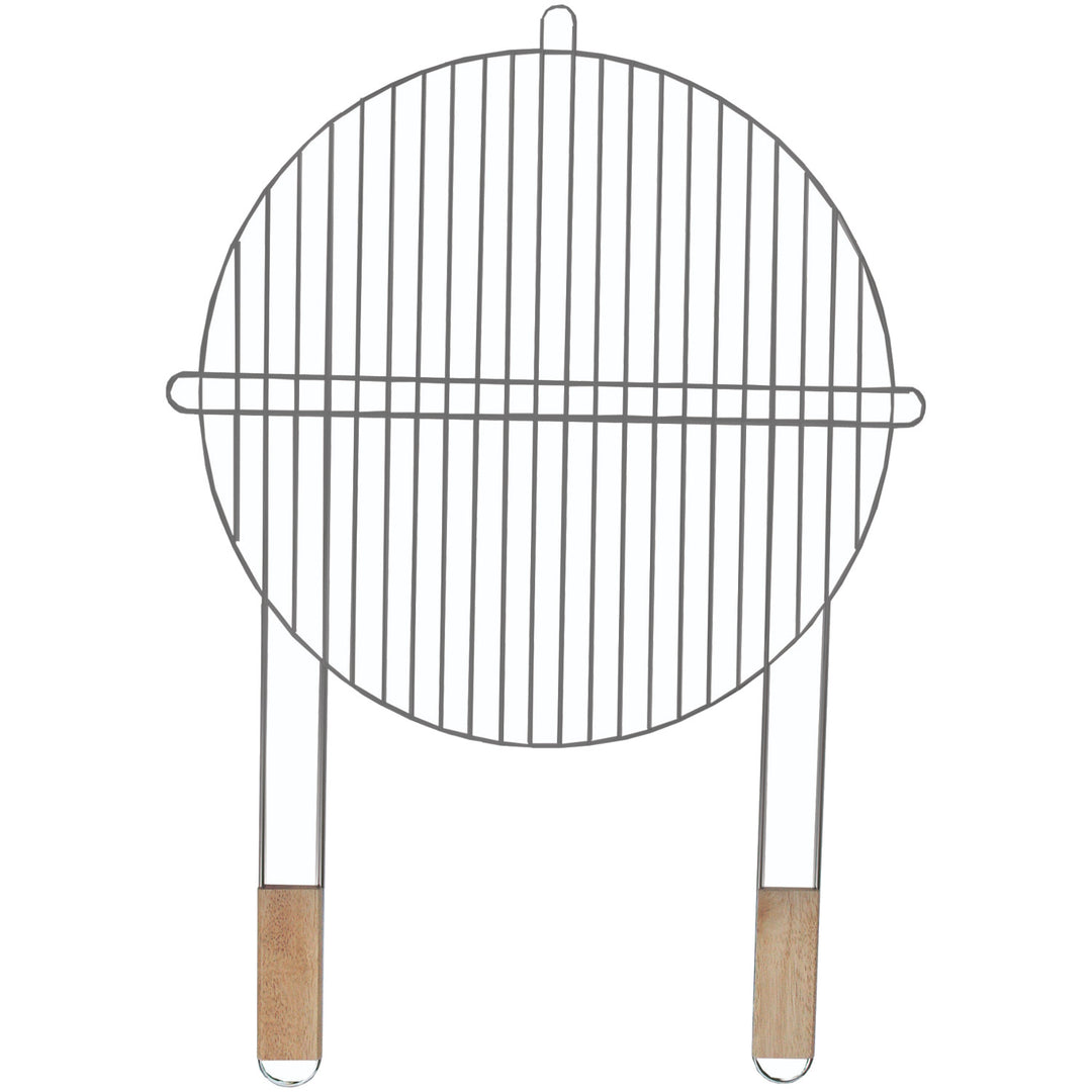 Okrúhly grilovací rošt Master Grill & Party, pochrómovaná oceľ, drevené rukoväte, 51 cm, MG257