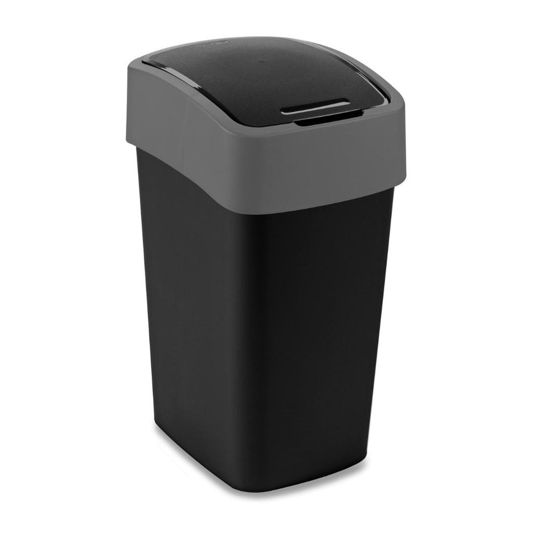 Odpadkový kôš Curver, s vekom, výklopný, 25 l, čierny/strieborný, Flip Bin