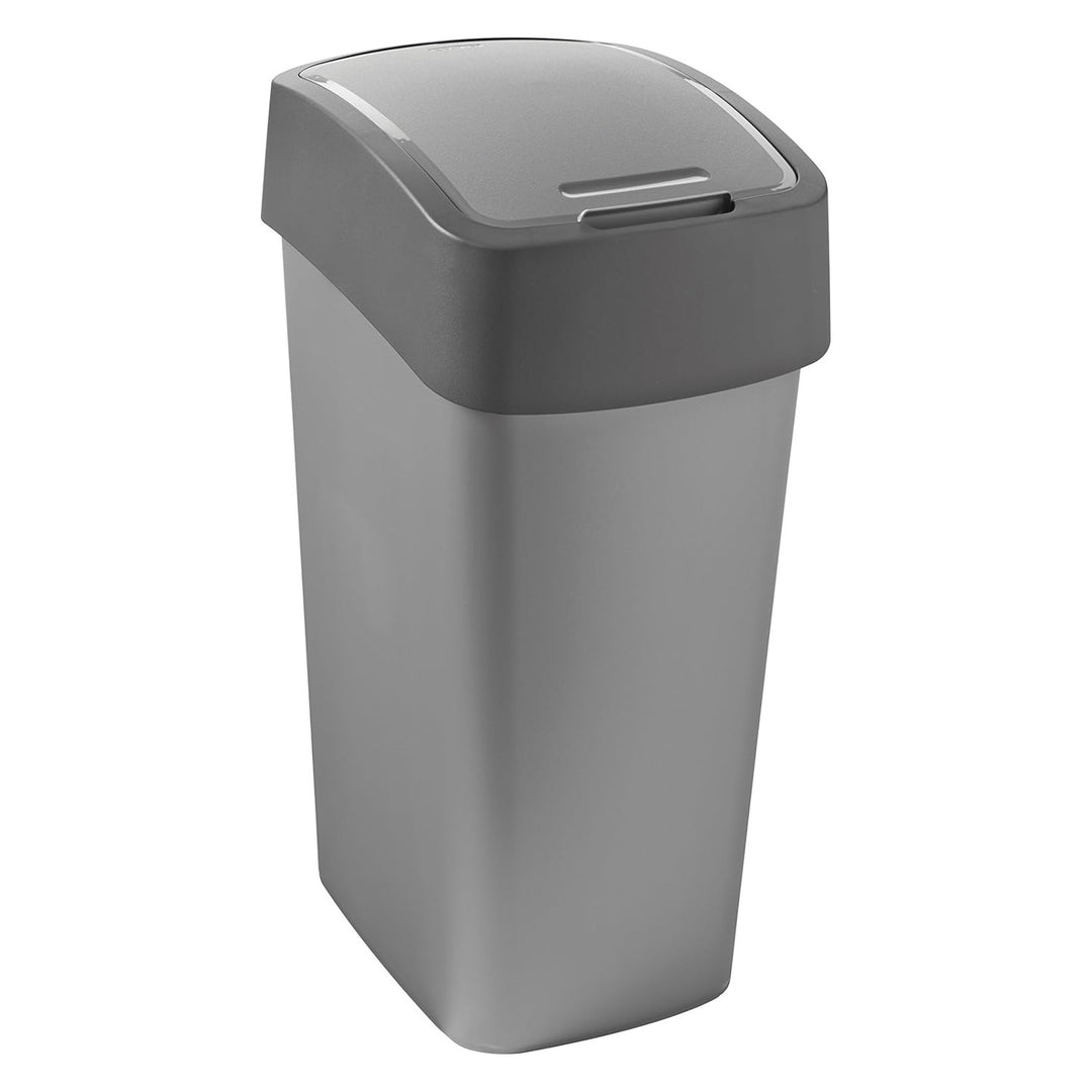 Odpadkový kôš Curver, s vekom, výklopný, 45 l, sivý, Flip Bin