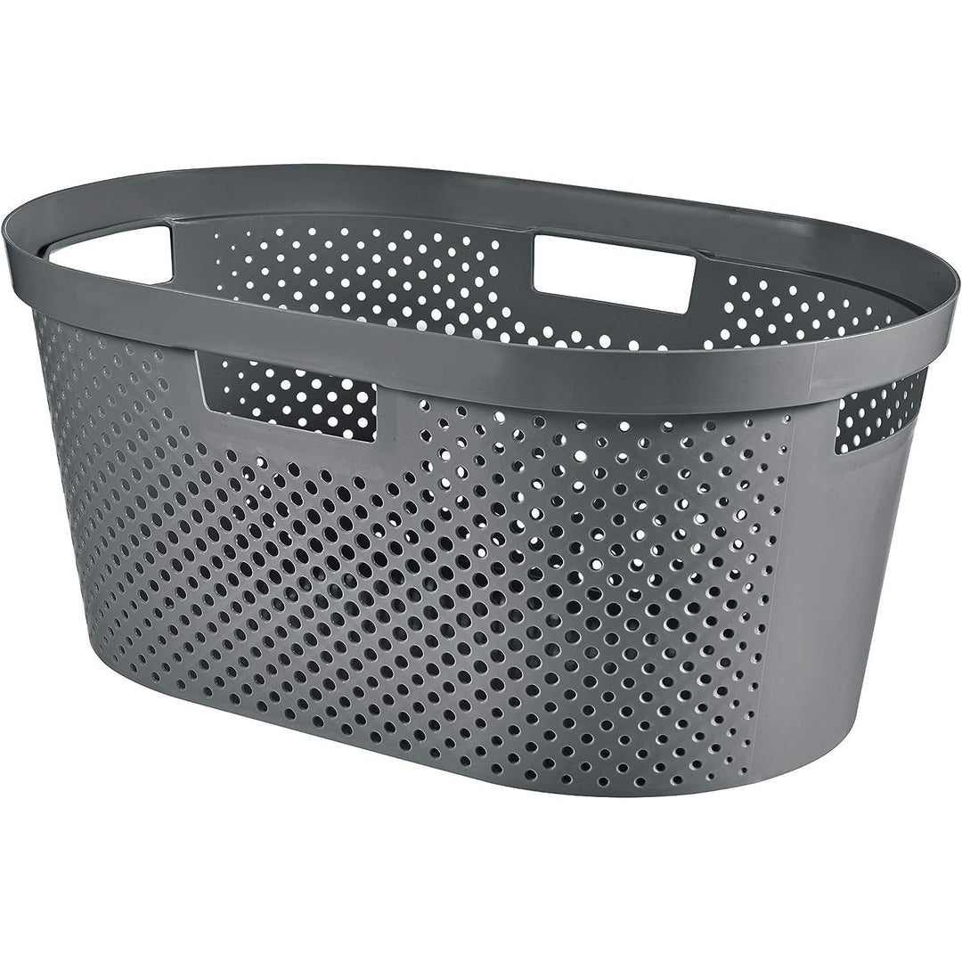 Curver Infinity Recyklovaný mangel / kôš na bielizeň, objem 40 l, tmavosivý, 100 % recyklovaný, 245675