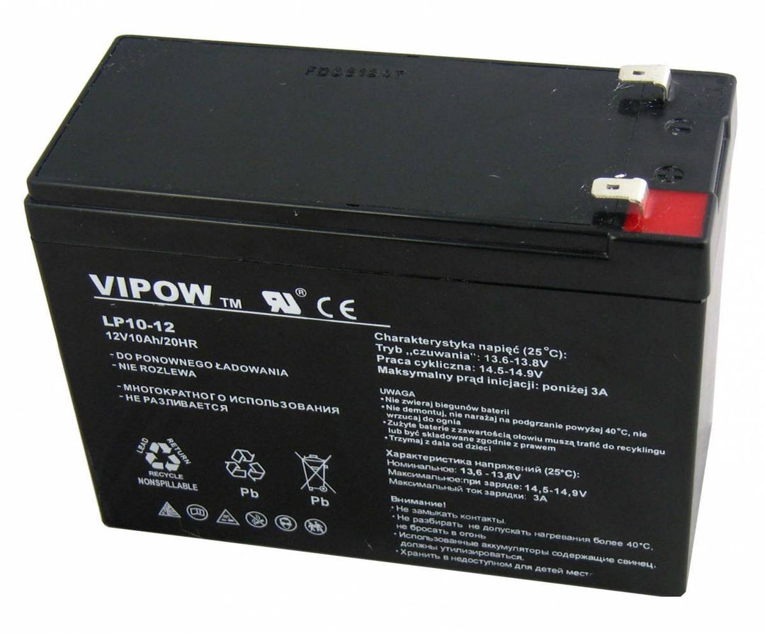 Bezúdržbová gélová batéria Vipow 12V 10Ah, dlhá životnosť