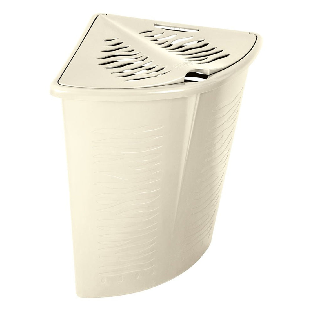 BranQ - Rohový kôš na bielizeň 45L | Zebra beige | rohový kôš na bielizeň | plast