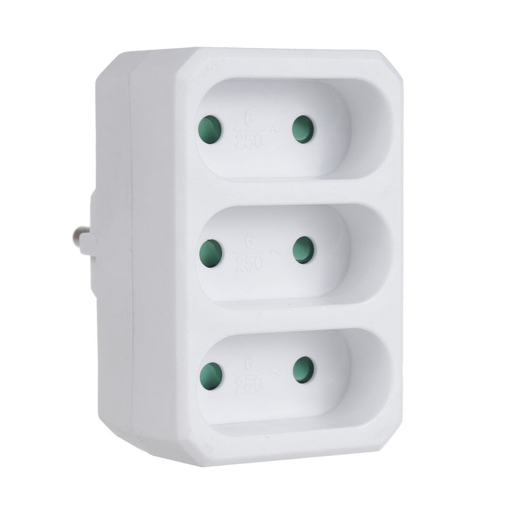 Maclean Energy MCE212 3x6A trojitá zásuvka, univerzálna zástrčka