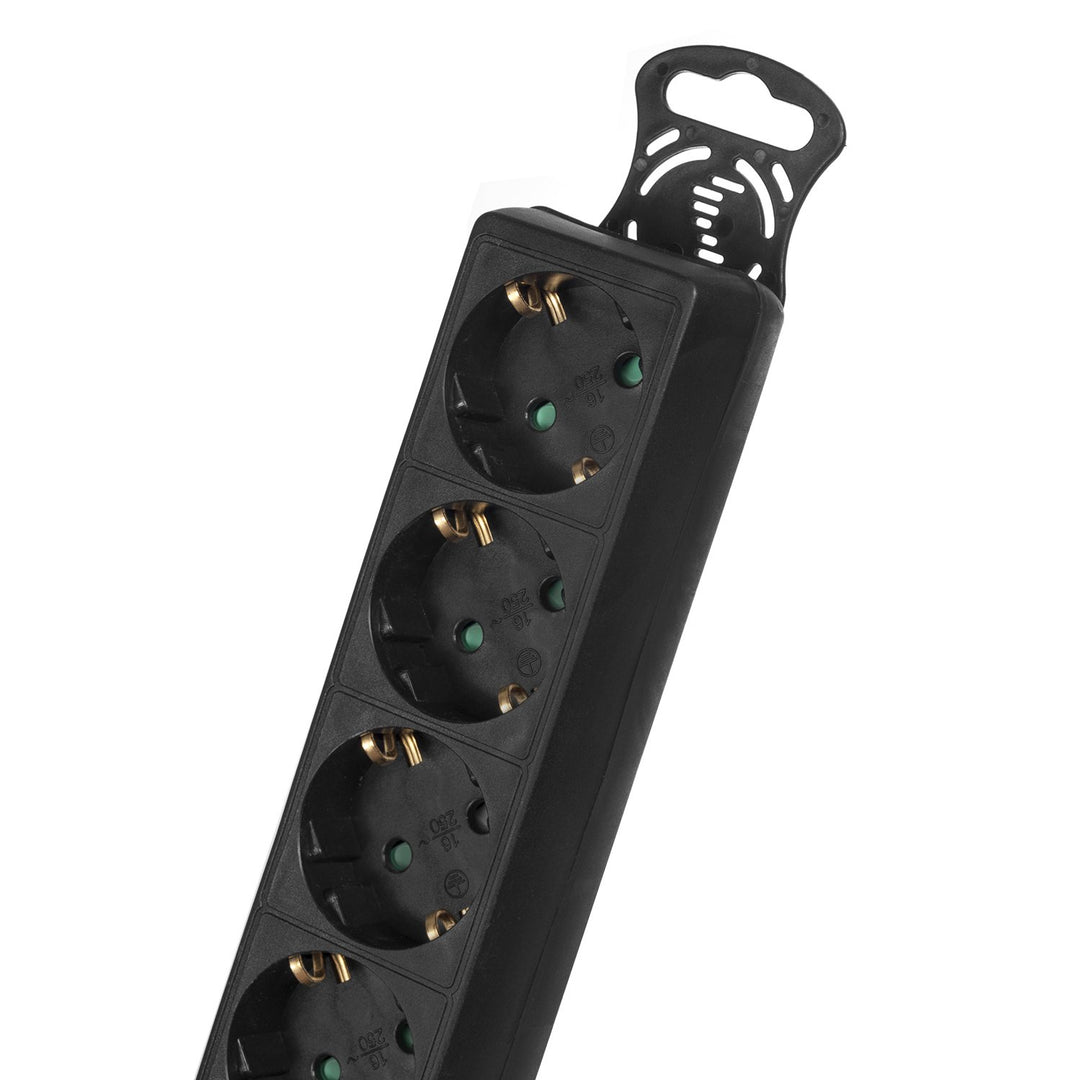 Maclean Power Strip, predlžovací kábel s 5 zásuvkami, s vypínačom, čierny, nemecký typ, 3500 W, 1,4 m, MCE226G