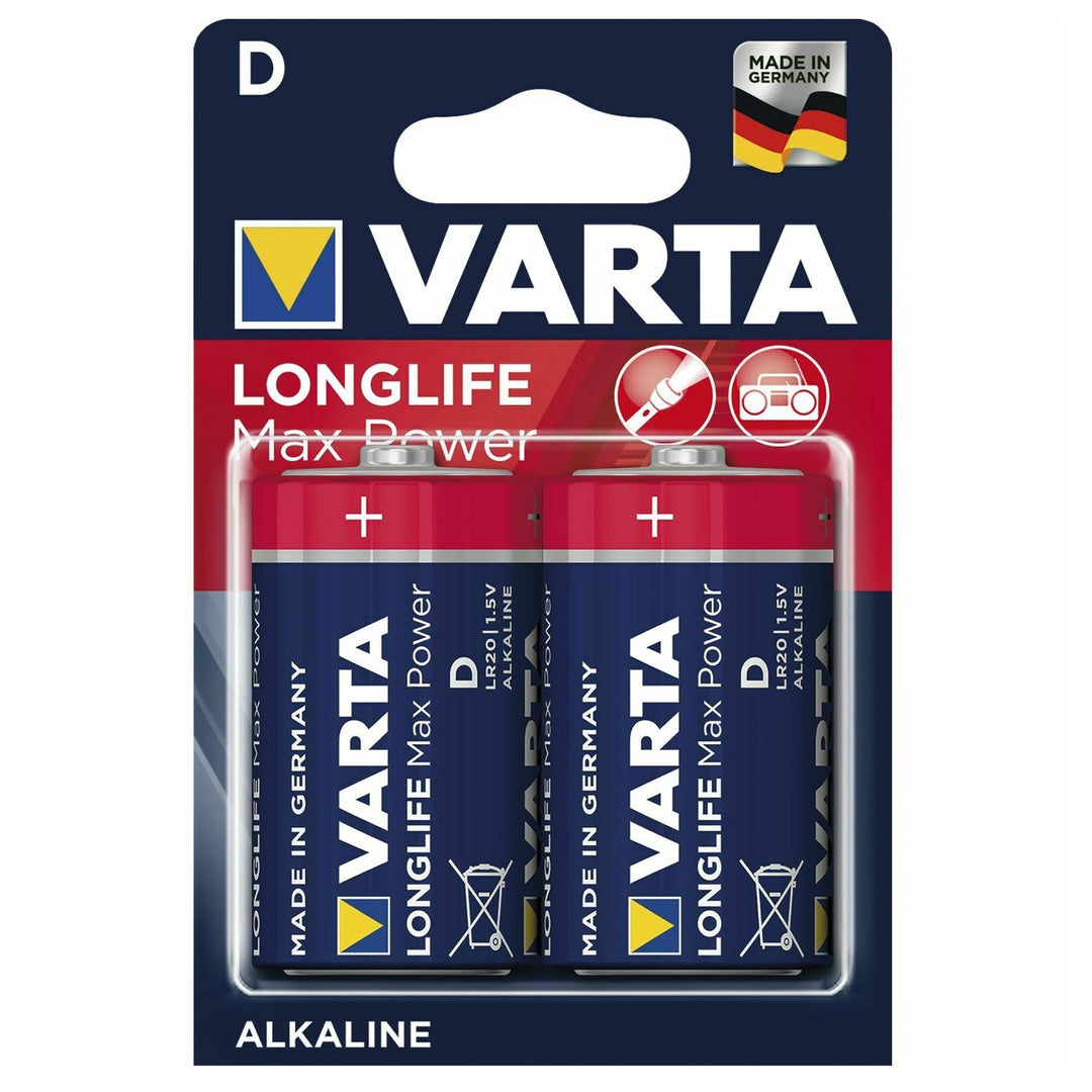 2x alkalické batérie Varta Longlife Max Power R20