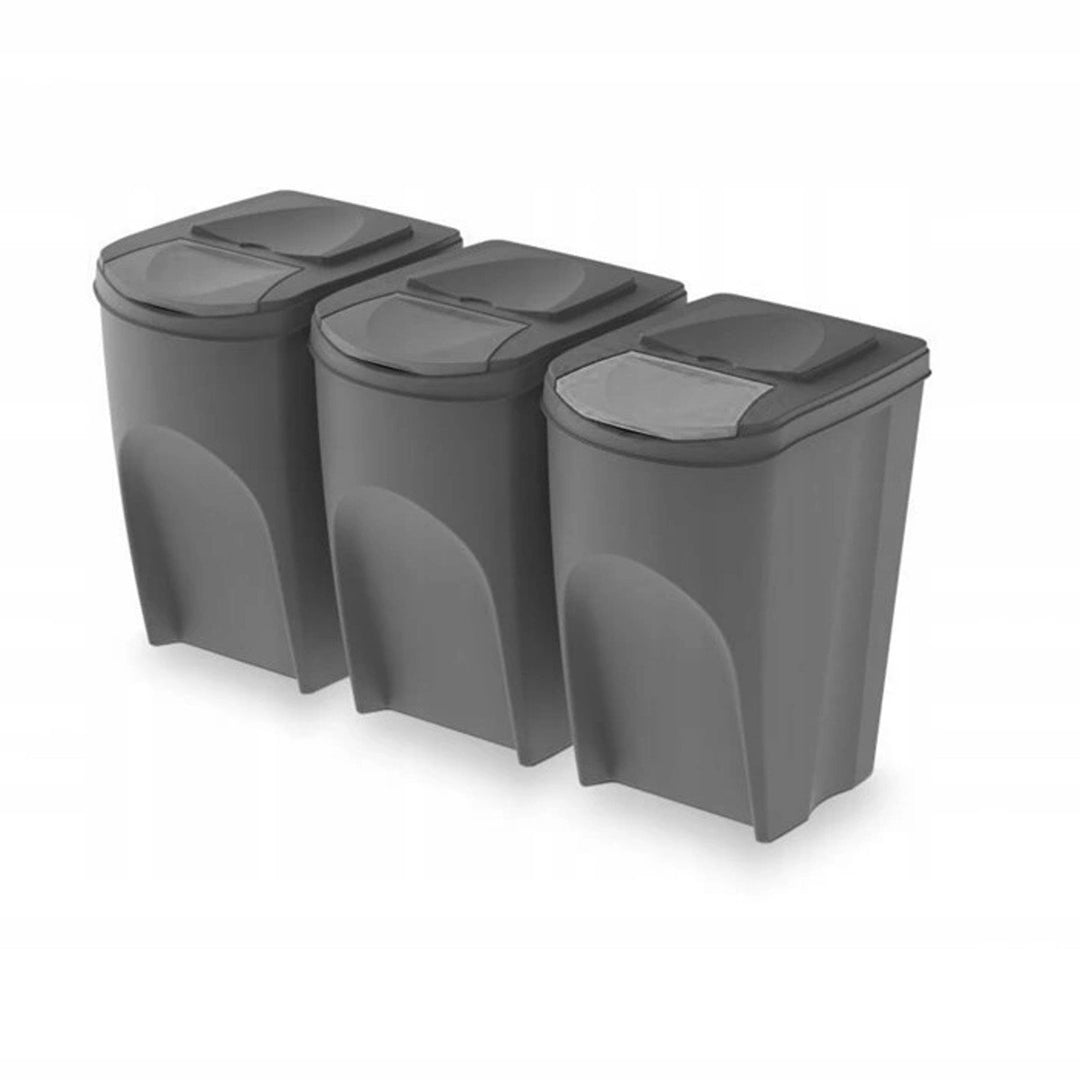 Sortibox na triedenie odpadu 3x35L sivý