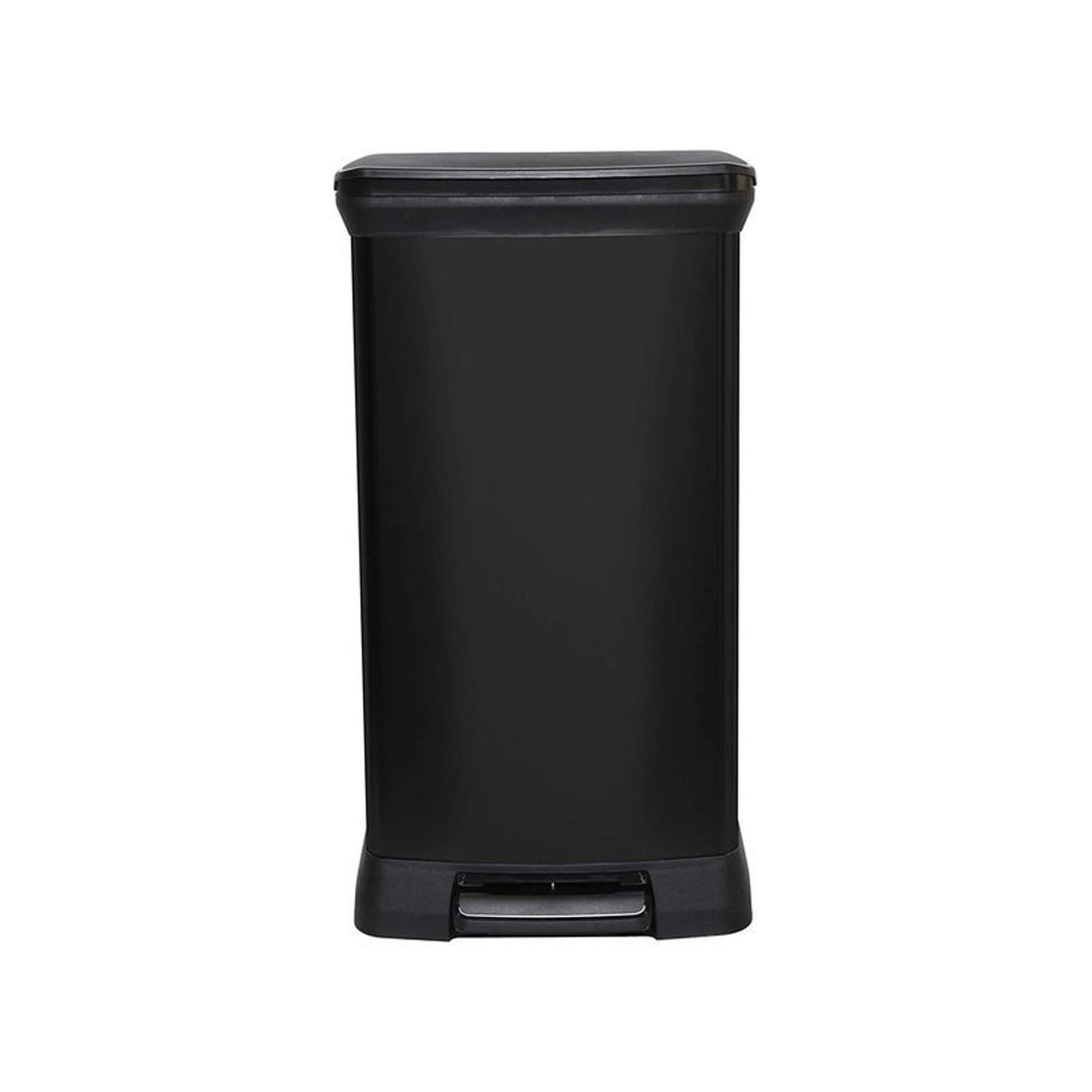 CURVER DECO BIN 50L metalizovaný odpadkový kôš s pedálom - čierny