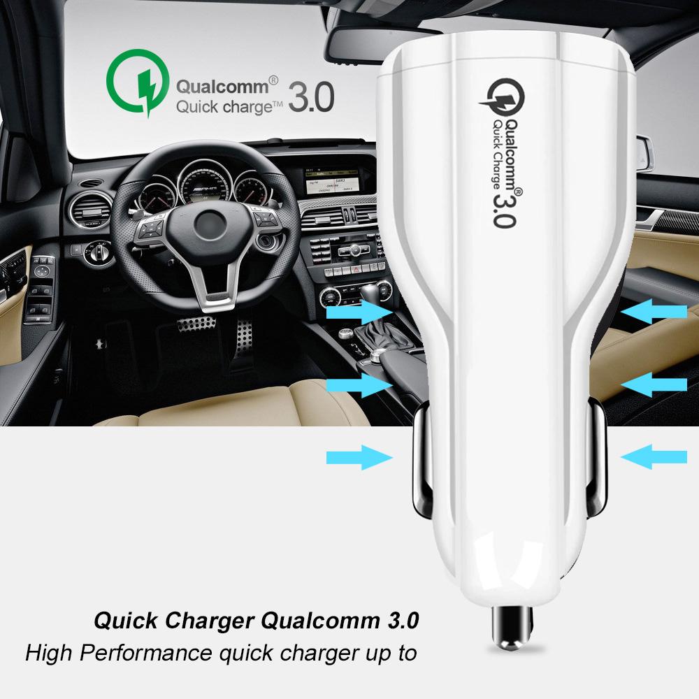Nabíjačka do auta QC 3.0 Maclean Energy MCE478 W - biela Qualcomm Quick Charge QC 3.0 - 5V/3A, 9V/1,8A, 12V/1,6A a 5V/3,1A zásuvka