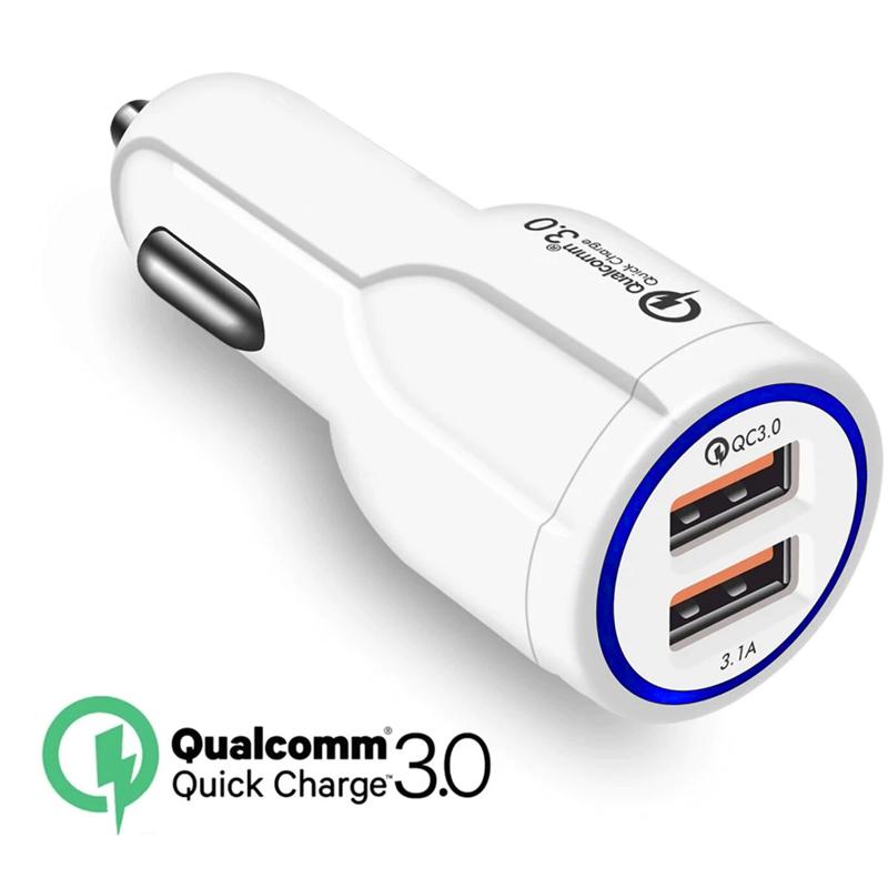 Nabíjačka do auta QC 3.0 Maclean Energy MCE478 W - biela Qualcomm Quick Charge QC 3.0 - 5V/3A, 9V/1,8A, 12V/1,6A a 5V/3,1A zásuvka