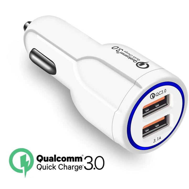 Nabíjačka do auta QC 3.0 Maclean Energy MCE478 W - biela Qualcomm Quick Charge QC 3.0 - 5V/3A, 9V/1,8A, 12V/1,6A a 5V/3,1A zásuvka