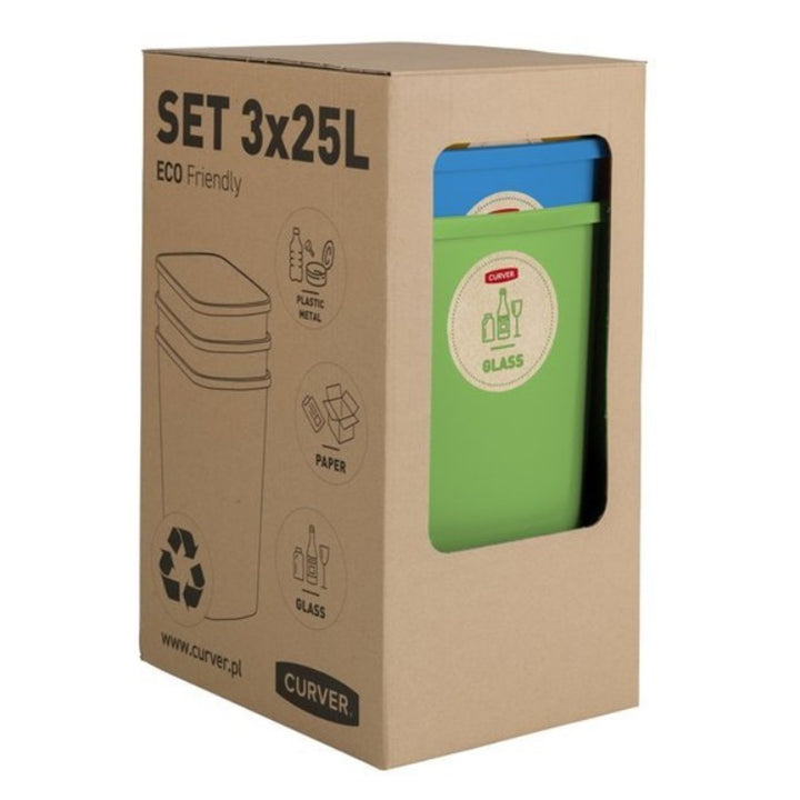 Sada triediacich košov Curver ECO Friendly s objemom 3x25 l