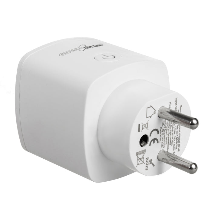 GreenBlue WiFi diaľkovo ovládaná zásuvka, Android/iOS/Alexa/Google Home, spotreba energie, časovač, max. Energetický, časovač, max. 3680W, typ E, GB720 E