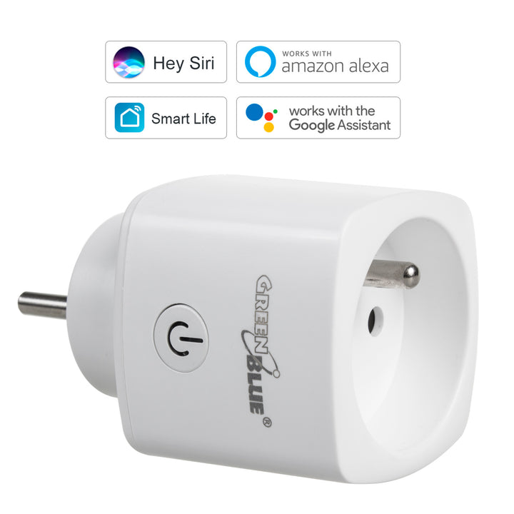 GreenBlue WiFi diaľkovo ovládaná zásuvka, Android/iOS/Alexa/Google Home, spotreba energie, časovač, max. Energetický, časovač, max. 3680W, typ E, GB720 E