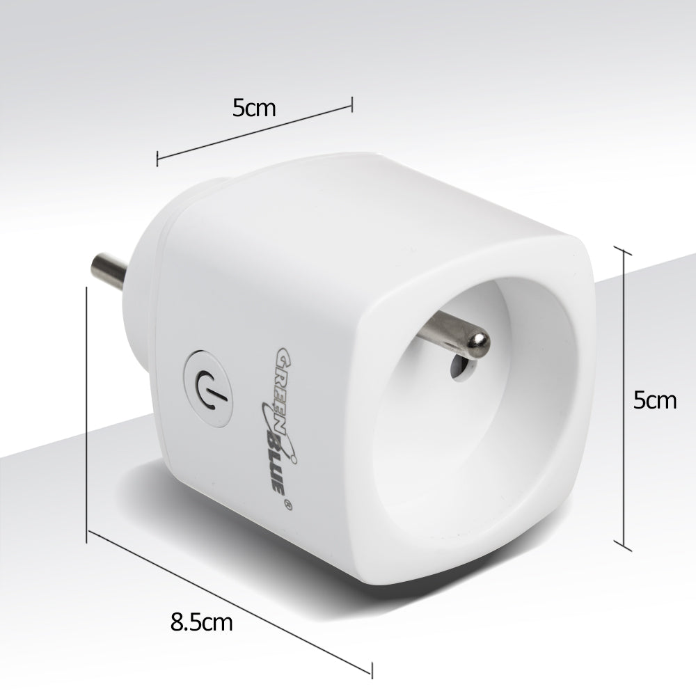 GreenBlue WiFi diaľkovo ovládaná zásuvka, Android/iOS/Alexa/Google Home, spotreba energie, časovač, max. Energetický, časovač, max. 3680W, typ E, GB720 E
