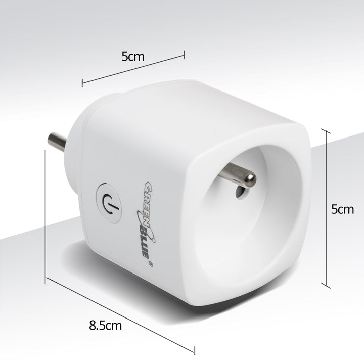 GreenBlue WiFi diaľkovo ovládaná zásuvka, Android/iOS/Alexa/Google Home, spotreba energie, časovač, max. Energetický, časovač, max. 3680W, typ E, GB720 E