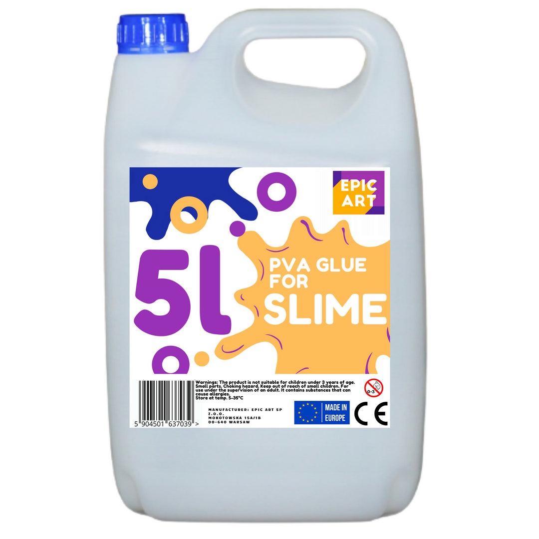 PVA transparentné lepidlo, 5L na sliz, 5000 ml - Epic Art Polski