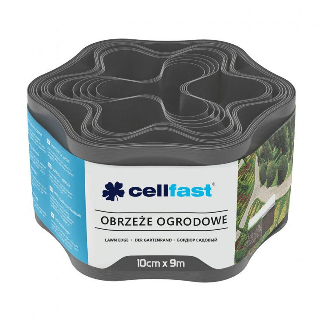 Záhradný lem 10 cm x 9 m Cellfast - grafitová farba