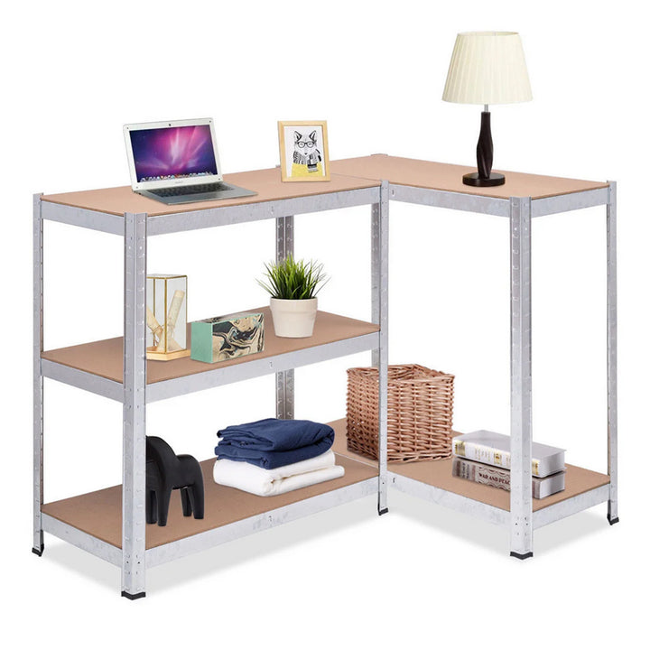 Kovová regálová skriňa 175kg x5 180x90x40cm Zelenomodrá, pozinkovaná, skladacia, MDF, GB378