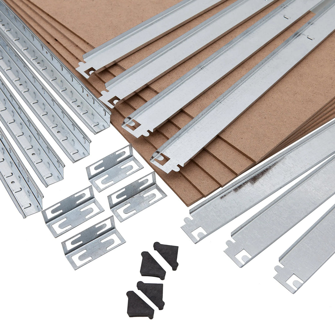 Kovová regálová skriňa 175kg x5 180x90x40cm Zelenomodrá, pozinkovaná, skladacia, MDF, GB378