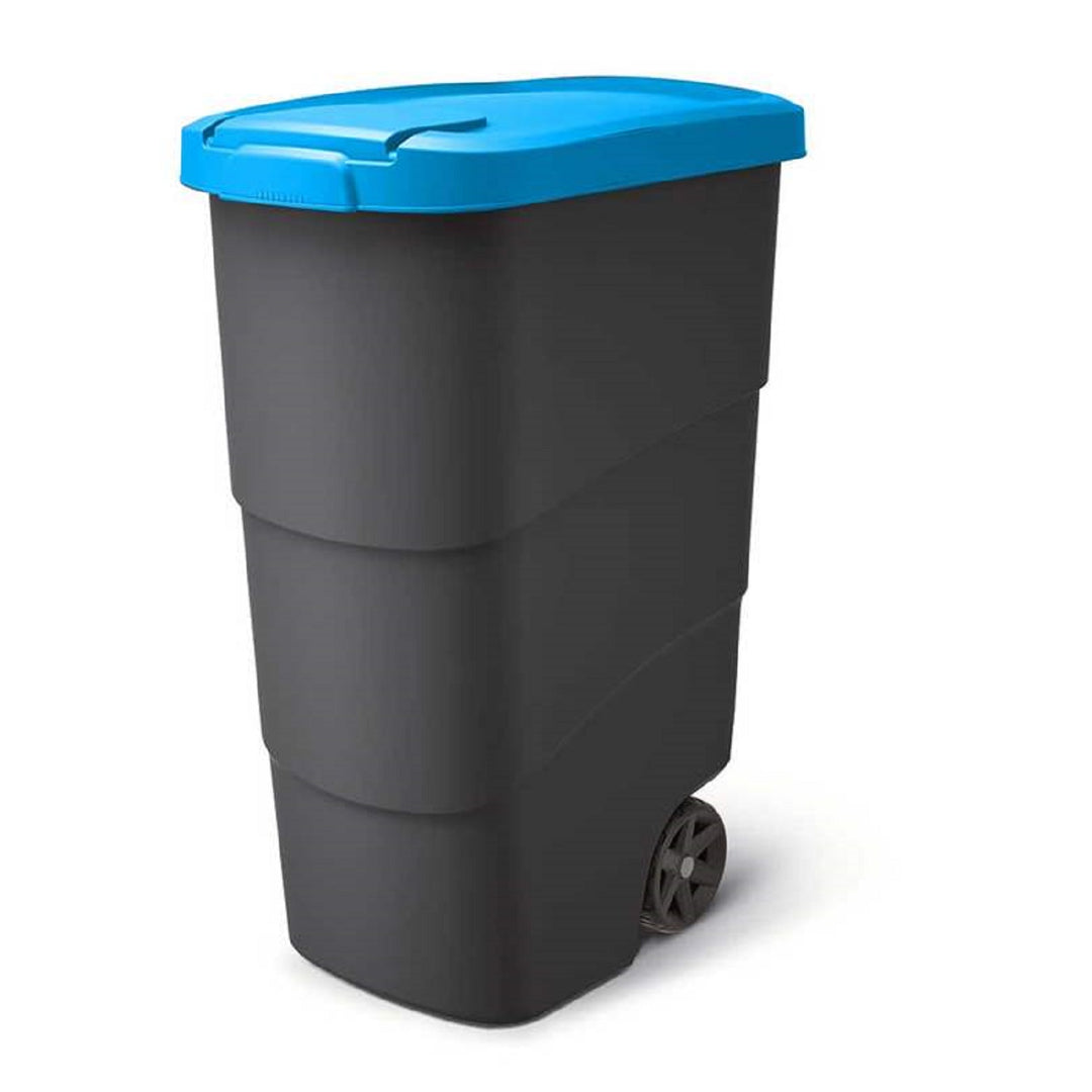 Prosperplast Wheeler 90L odpadkový kôš s kolieskami a vekom - modrý