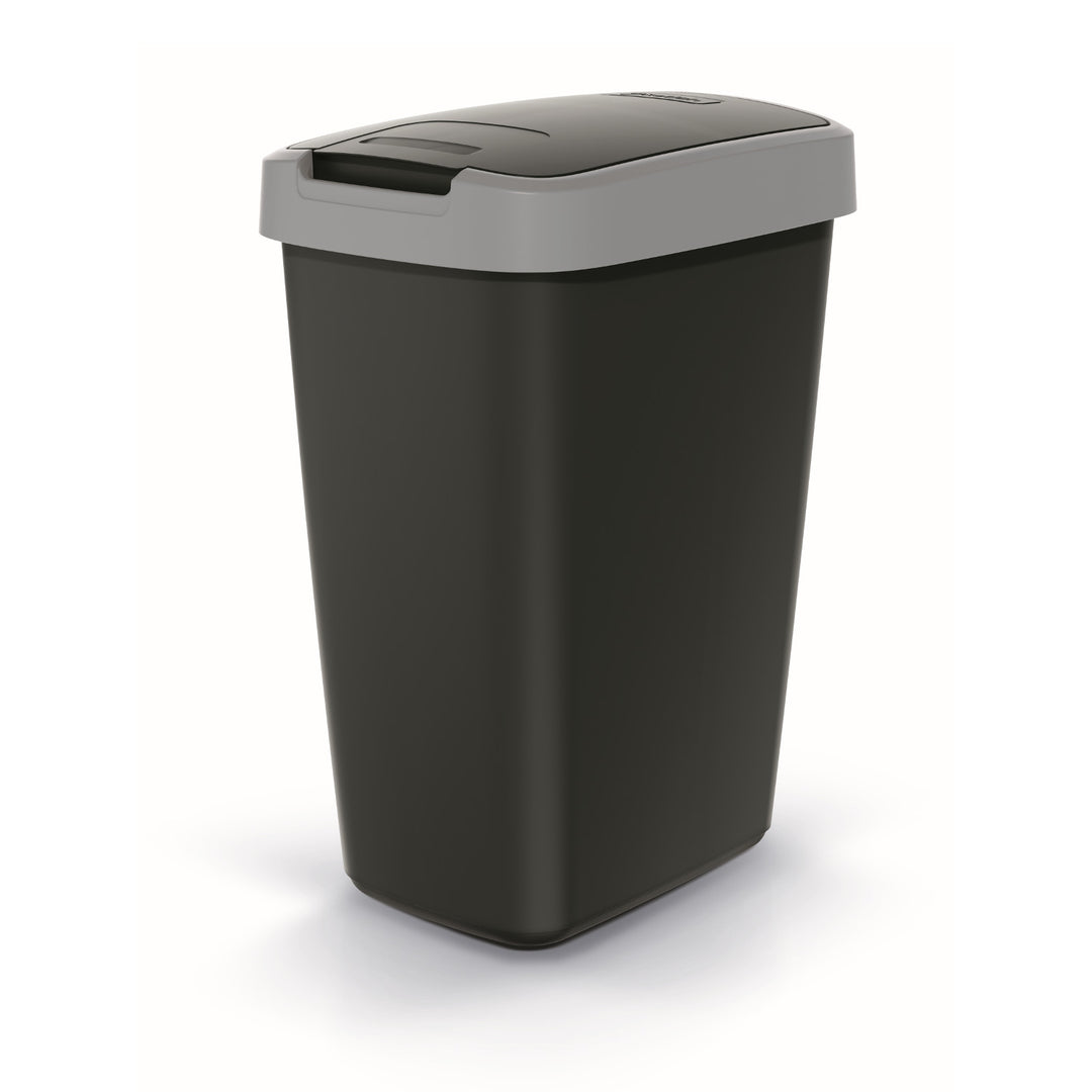 Odpadkový kôš KEDEN COMPACTA Q 12 l NSAB12-429U - čierny so sivým rámom