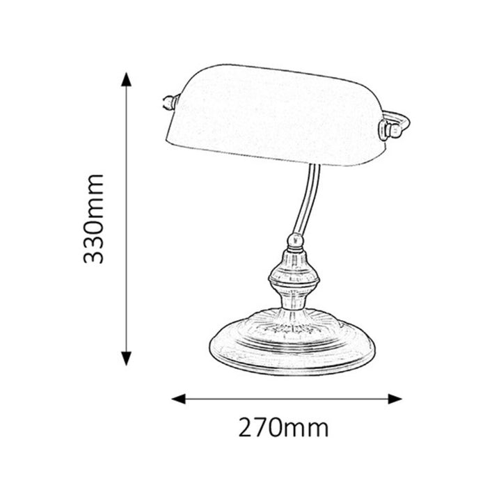 Kovová stolová lampa Rabalux Bank 4038 so zeleným skleneným tienidlom