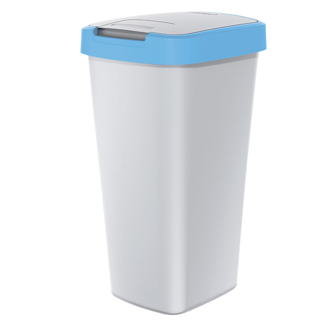 Odpadkový kôš 25 l KEDEN COMPACTA Q - farba popola so svetlomodrým rámom