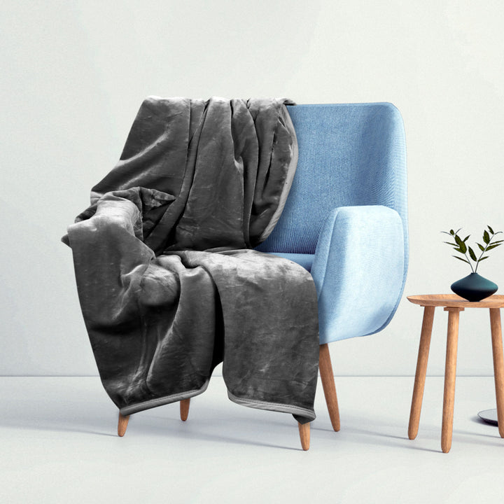 Akrylová deka Medicline, hrubá, hladká, sivá, 160x200 cm