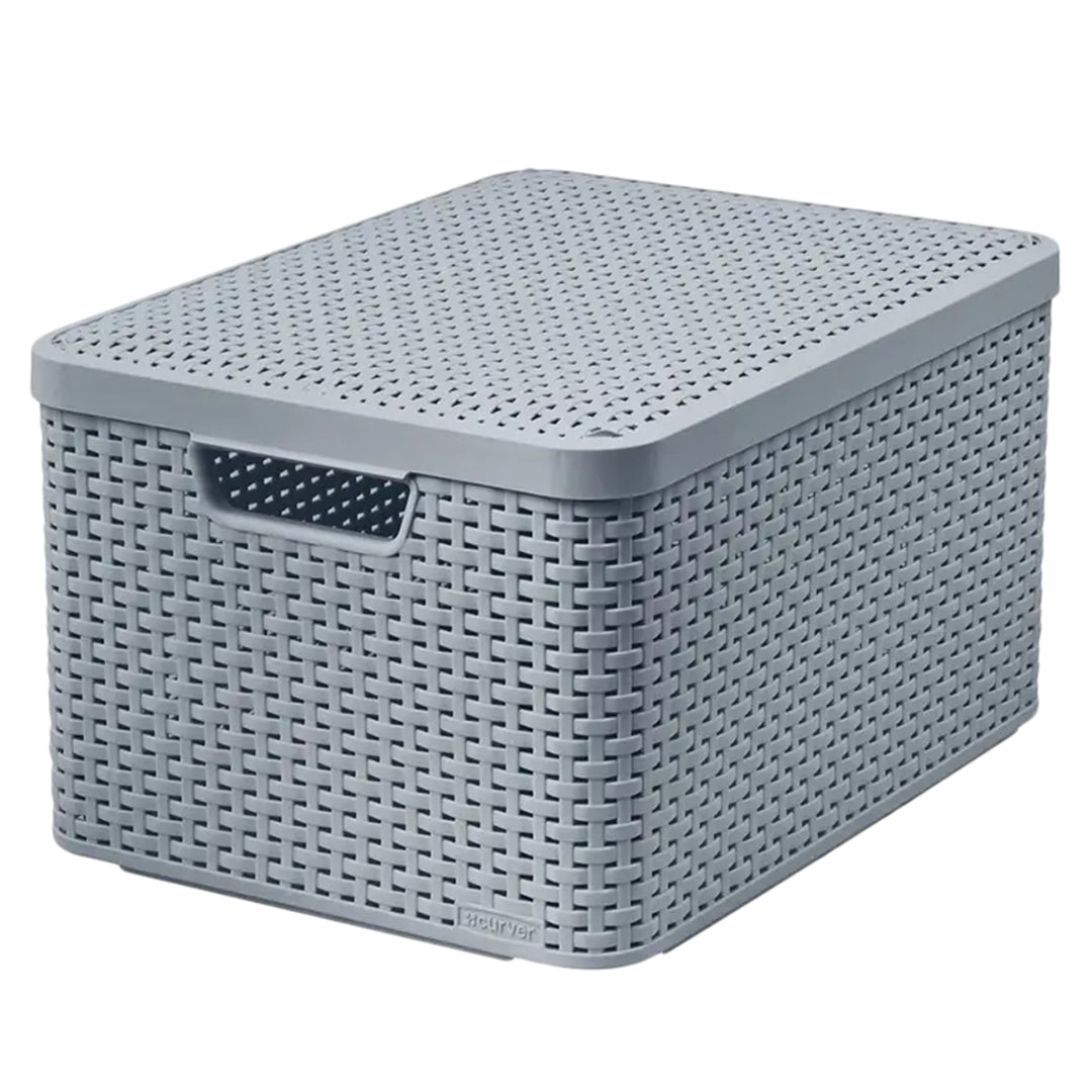 Oblúkový kôš s vekom, viacúčelový, 30 litrov, svetlosivý, Style L
