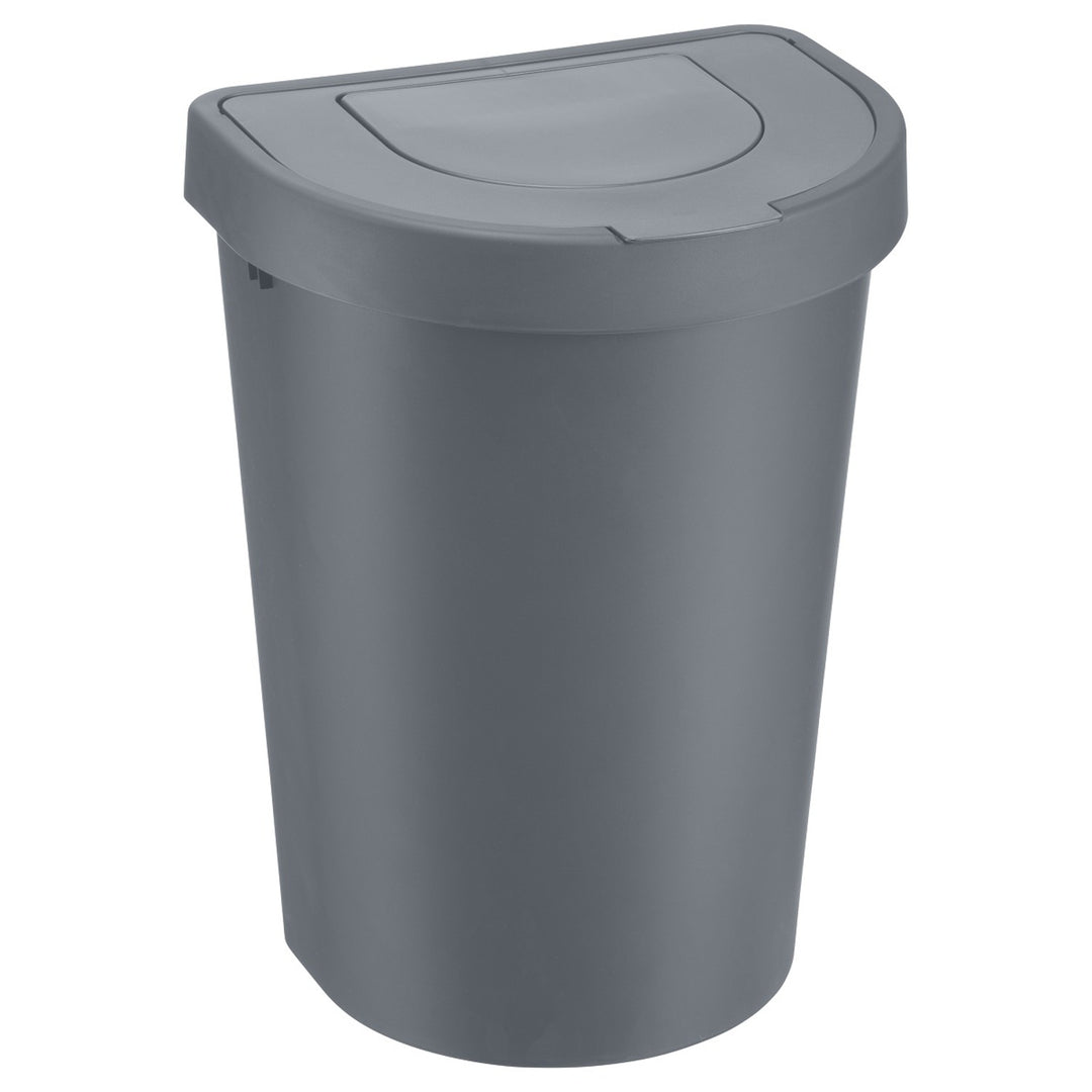 Odpadkový kôš Plast Team, výklopné veko, sivý, 25 l, Seattle Swing