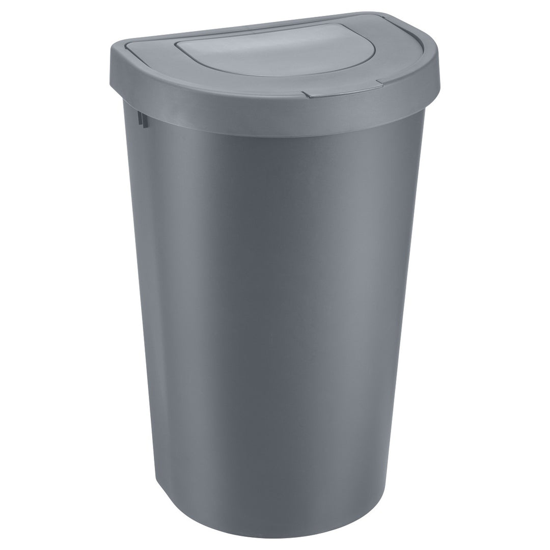 Odpadkový kôš Plast Team, výklopné veko, sivý, 45 l, Seattle Swing