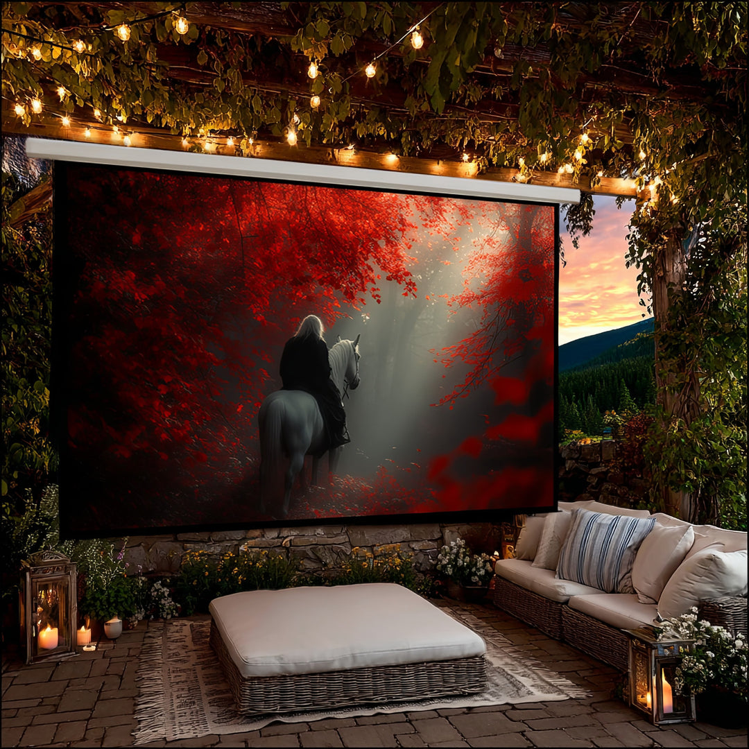 Projekčné plátno Maclean, elektrické, nástenné a diaľkové ovládanie, 135", 300x168cm, 16:9, MC-561