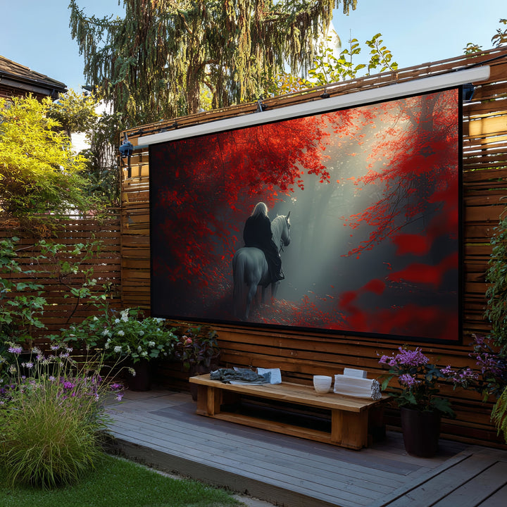 Projekčné plátno Maclean, elektrické, nástenné a diaľkové ovládanie, 135", 300x168cm, 16:9, MC-561