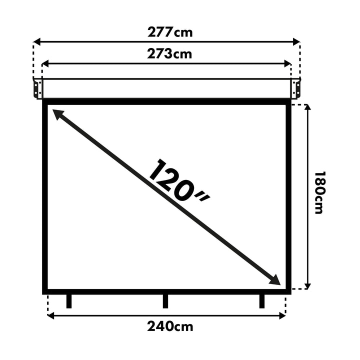 Premietacie plátno Maclean, elektrické, na stenu alebo strop, 120'', 240 x 180, 4:3, MC-593
