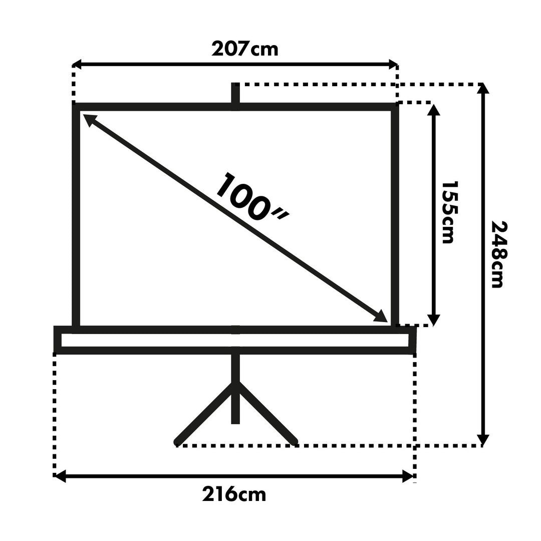 Premietacie plátno Maclean, uhlopriečka 100 palcov, 200 x 150 cm, na stojane, formát 4:3, MC-595