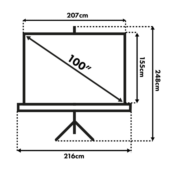 Premietacie plátno Maclean, uhlopriečka 100 palcov, 200 x 150 cm, na stojane, formát 4:3, MC-595