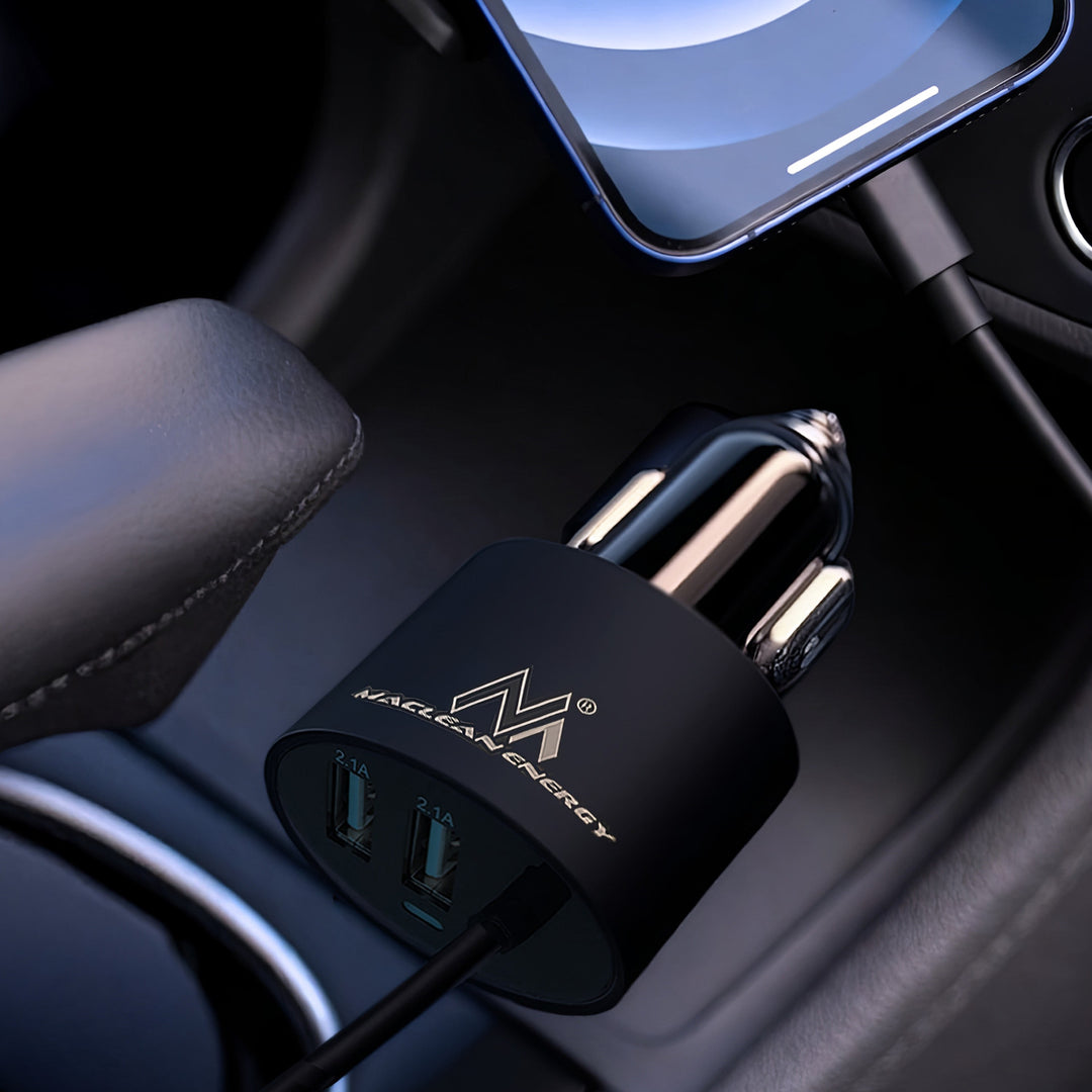 Nabíjačka do auta Maclean, špirála Lightning, 2xUSB, 5,2 A, 1,8 m, MCE76