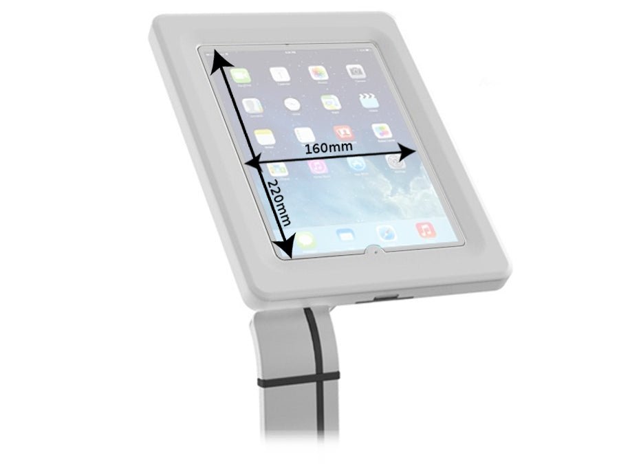 Maclean stojan na tablet / držiak na reklamu, podlahový stojan so zámkom, univerzálny, 9,7"-10,1", MC-645